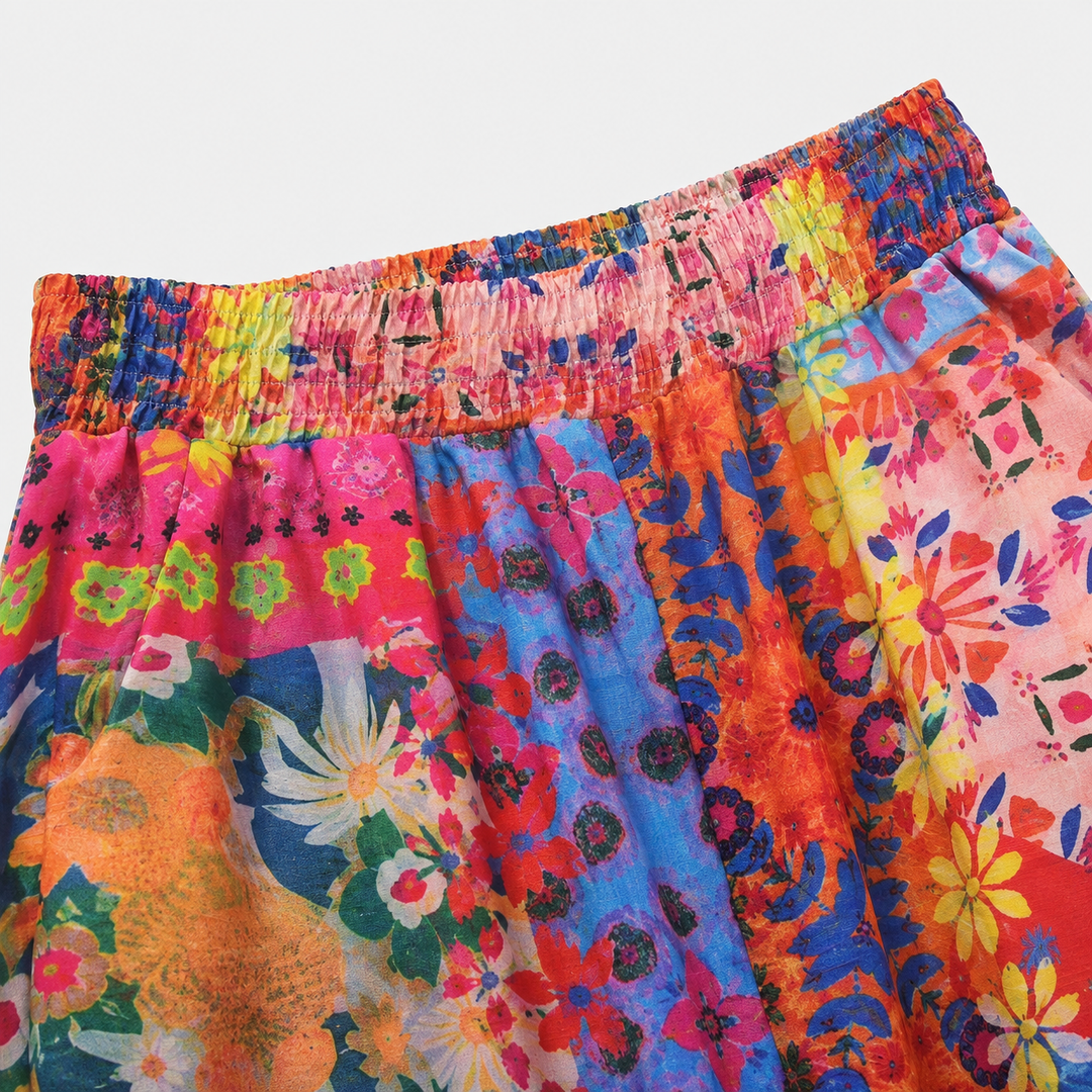 Bohemian vacation pants for women shown with a belt detail and artistic retro styling with verified sizes from S through 5XL.