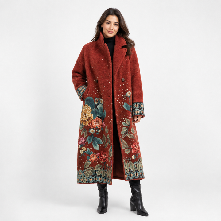 Long rust floral women&